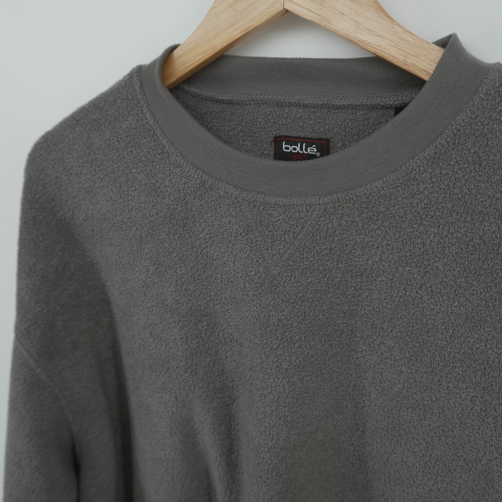 Bolle Golf Sweatshirt Mens XL Grey Fleece Crewneck Pullover Long Sleeve